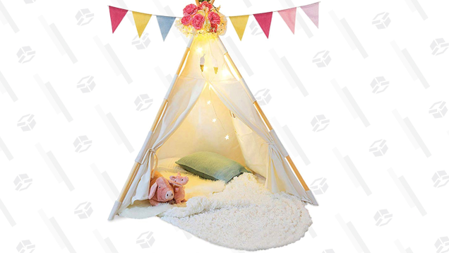 Tazz Toys Kids Teepee Tent with Fairy Lights | $55 | Amazon | Clip $10 Coupon